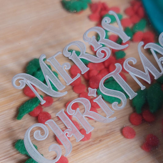 Merry Christmas Embosser Bonus Round Scalloped Cutter