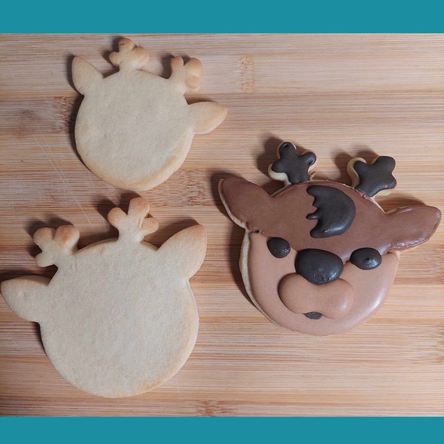 Cute Reindeer Face Cutter with Optional Fondant Cutters
