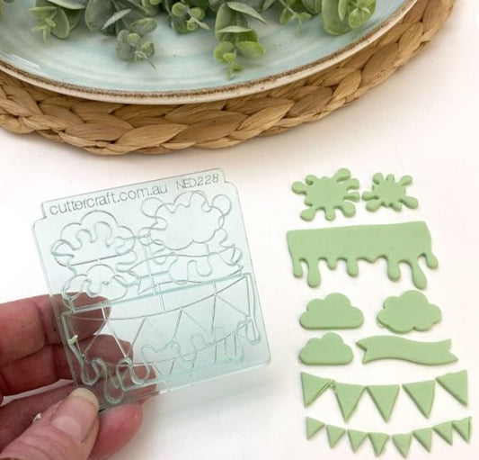 Emboss Stamp & Cut Mini Drip & Banners