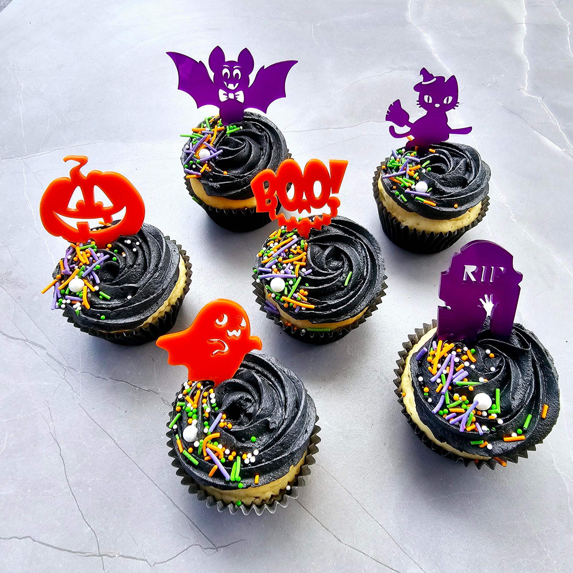 Halloween Acrylic Cupcake Toppers