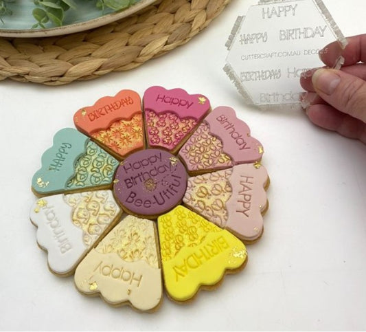 Happy Birthday Hexagon Stamp