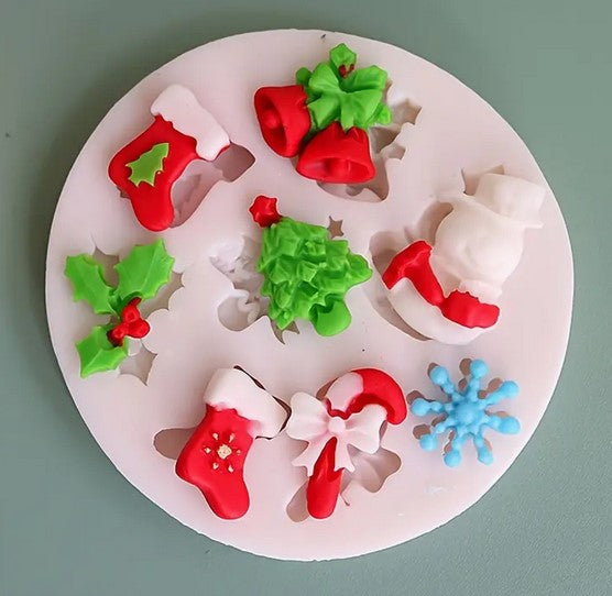 Mini Christmas Icons Silicone Fondant Mould