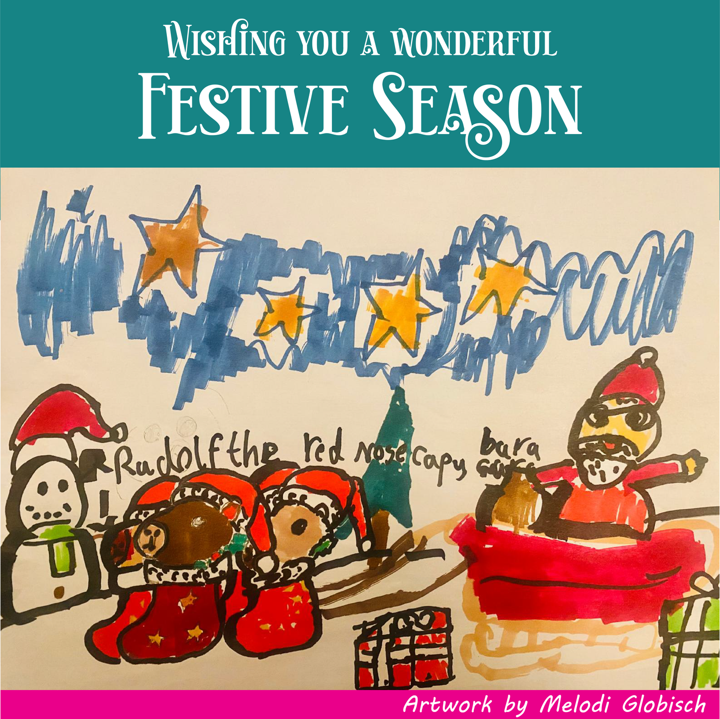 Capybara in a Christmas Stocking