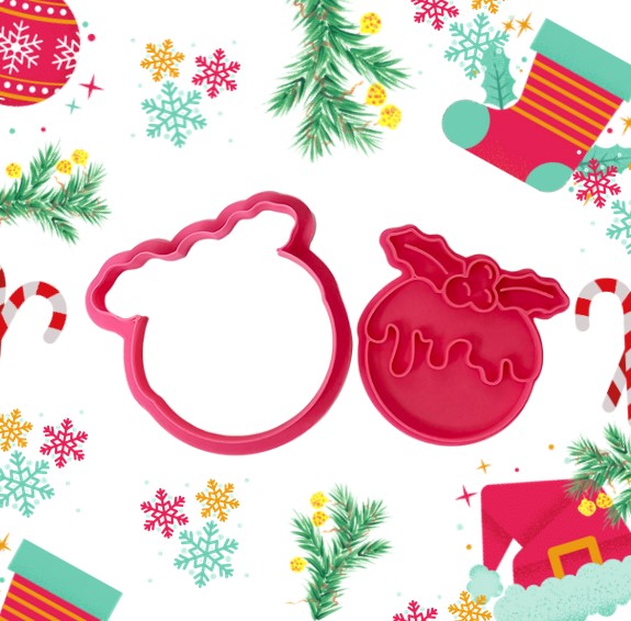 Plum Pudding Cookie Cutter & Stamp Set
