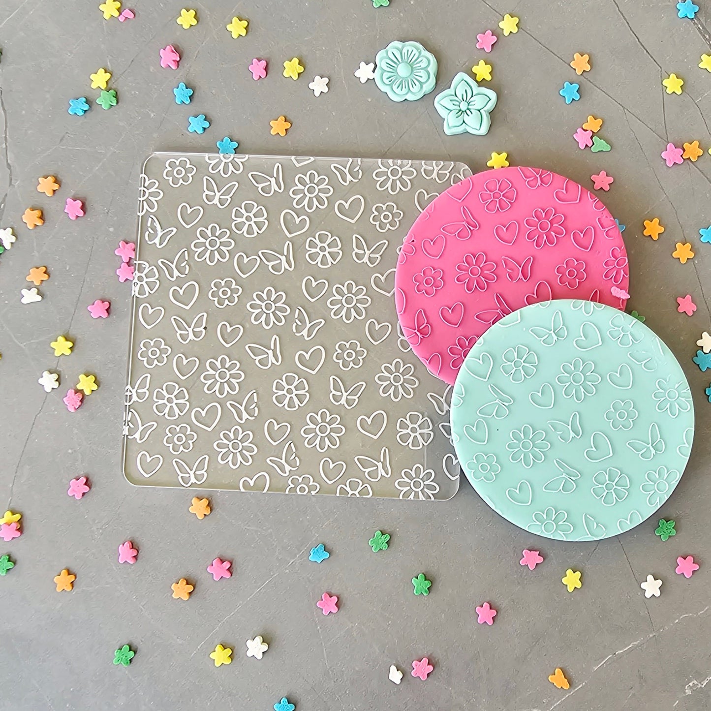 Flower, Butterfly & Heart Fondant Embosser