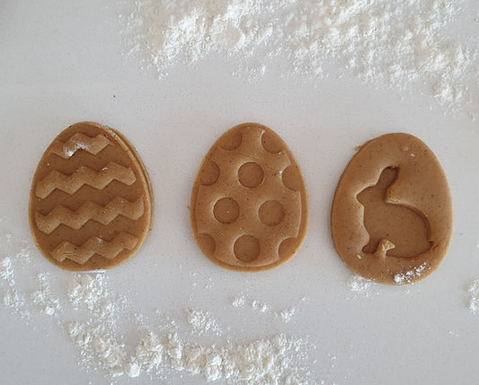 Easter Egg Cookie Cutter and Stamp Set 4 Pieces