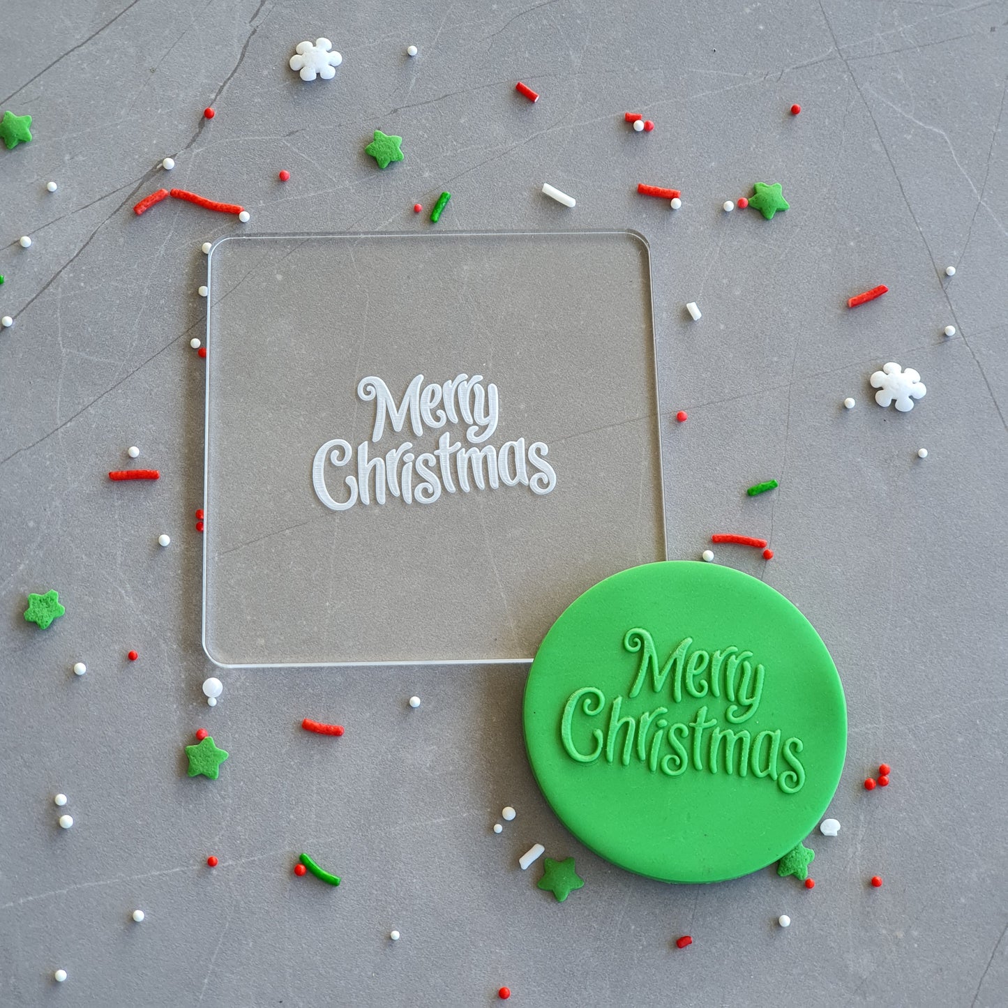 Merry Christmas Fondant Debosser | Cookie Cutter Shop Australia