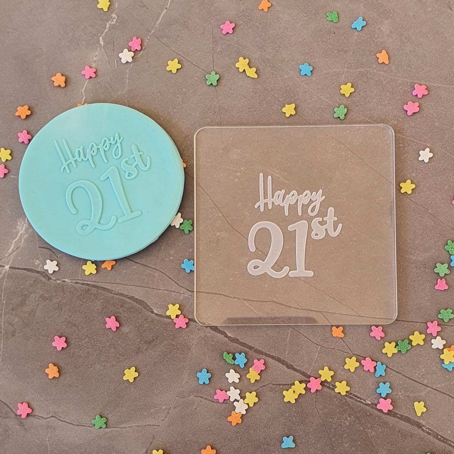 Happy 21st Fondant Debosser | Cookie Cutter Shop Australia