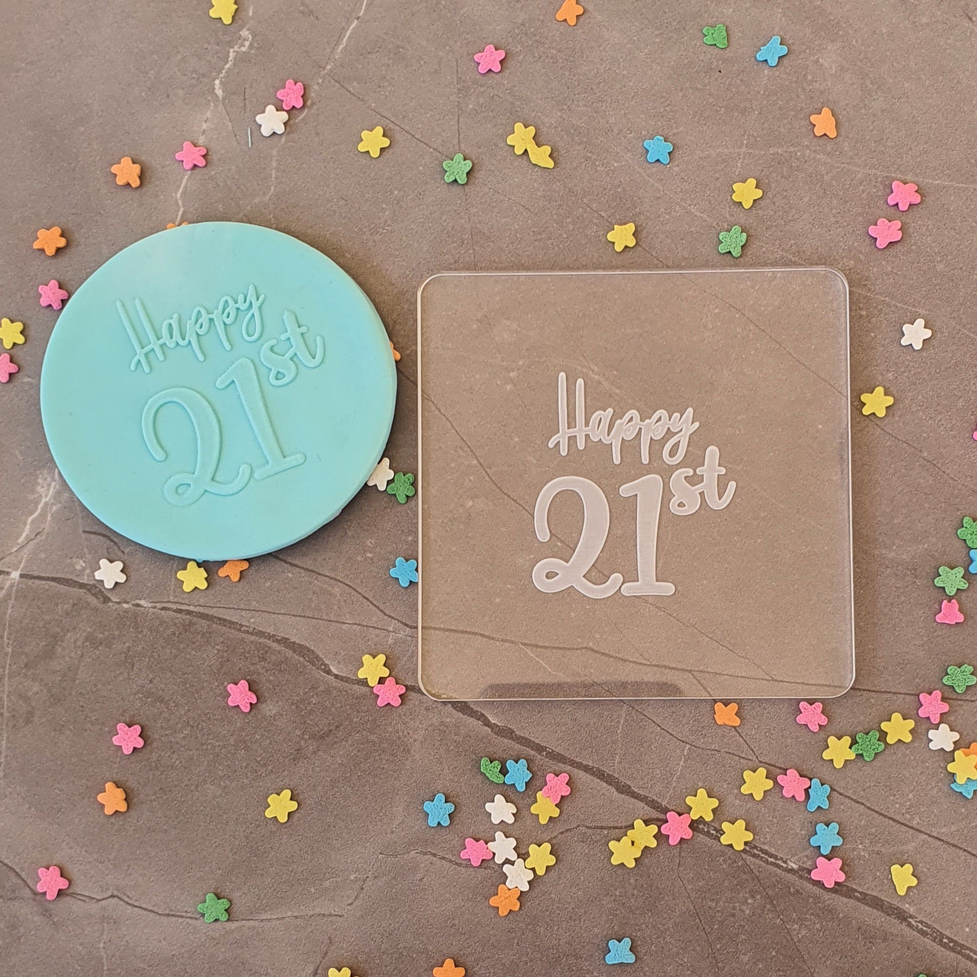Happy 21st Fondant Debosser | Cookie Cutter Shop Australia
