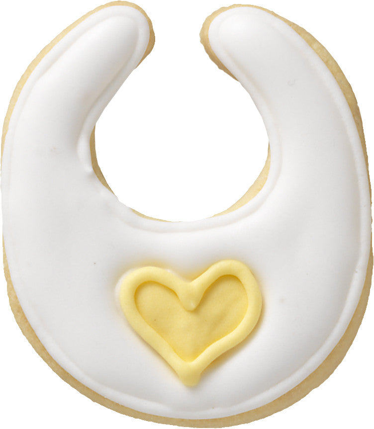 Baby Bib 6cm with Heart Detail Cookie Cutter-Cookie Cutter Shop Australia
