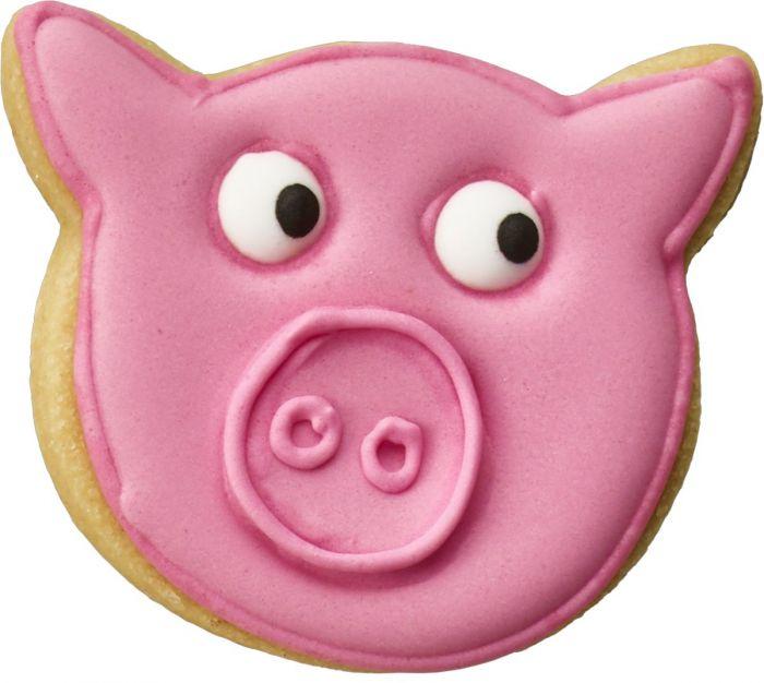 Pig Face Cookie Cutter With Internal Detail 6cm  | Cookie Cutter Shop Australia