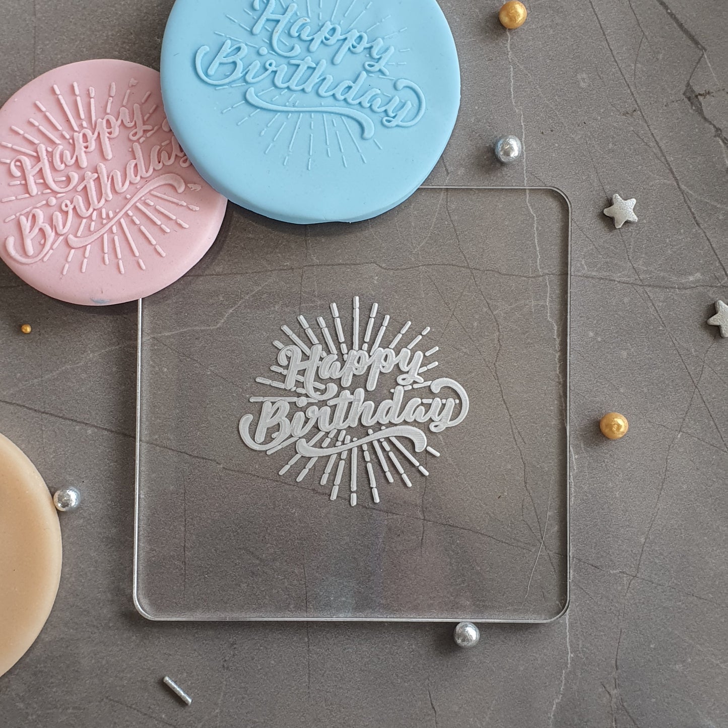 Happy Birthday Fondant Debosser | Cookie Cutter Shop Australia