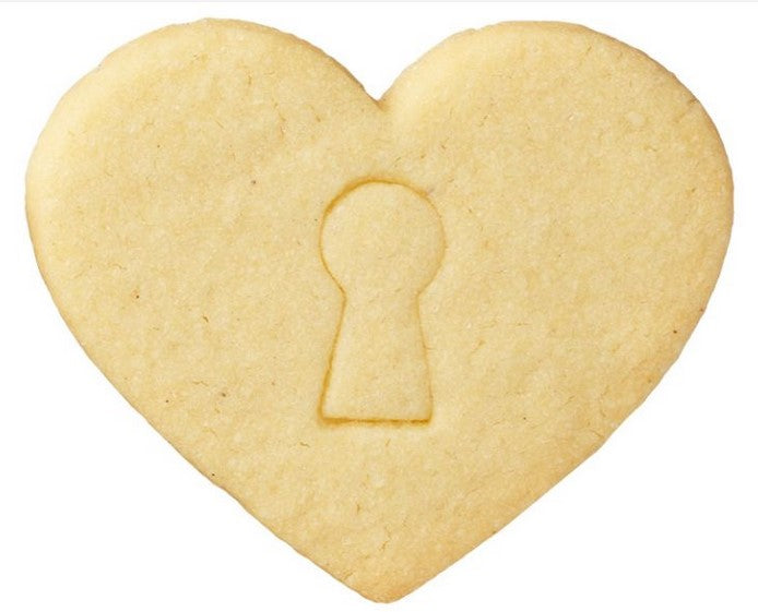 Heart with Keyhole Cookie Cutter Embossed Detail 7cm