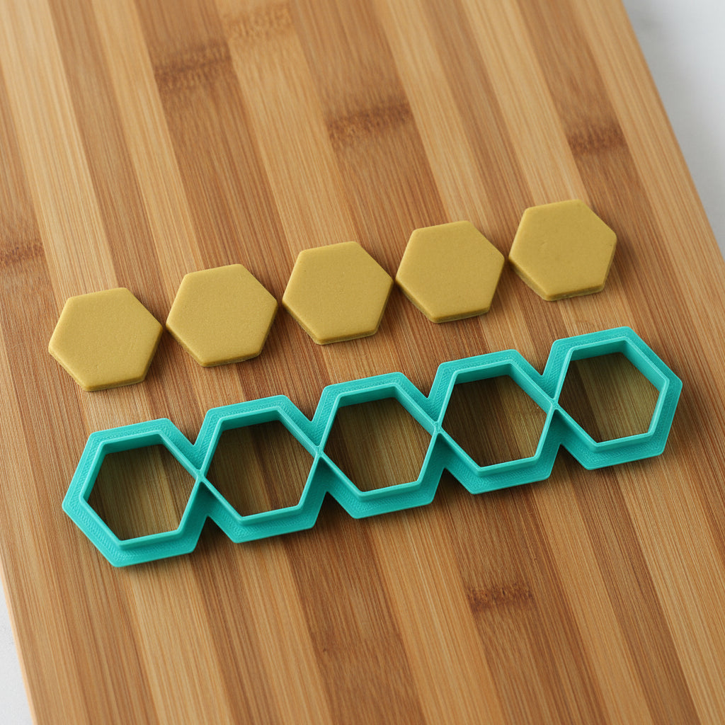 Hexagon Cookie Cutters in a Row - Pick a Size