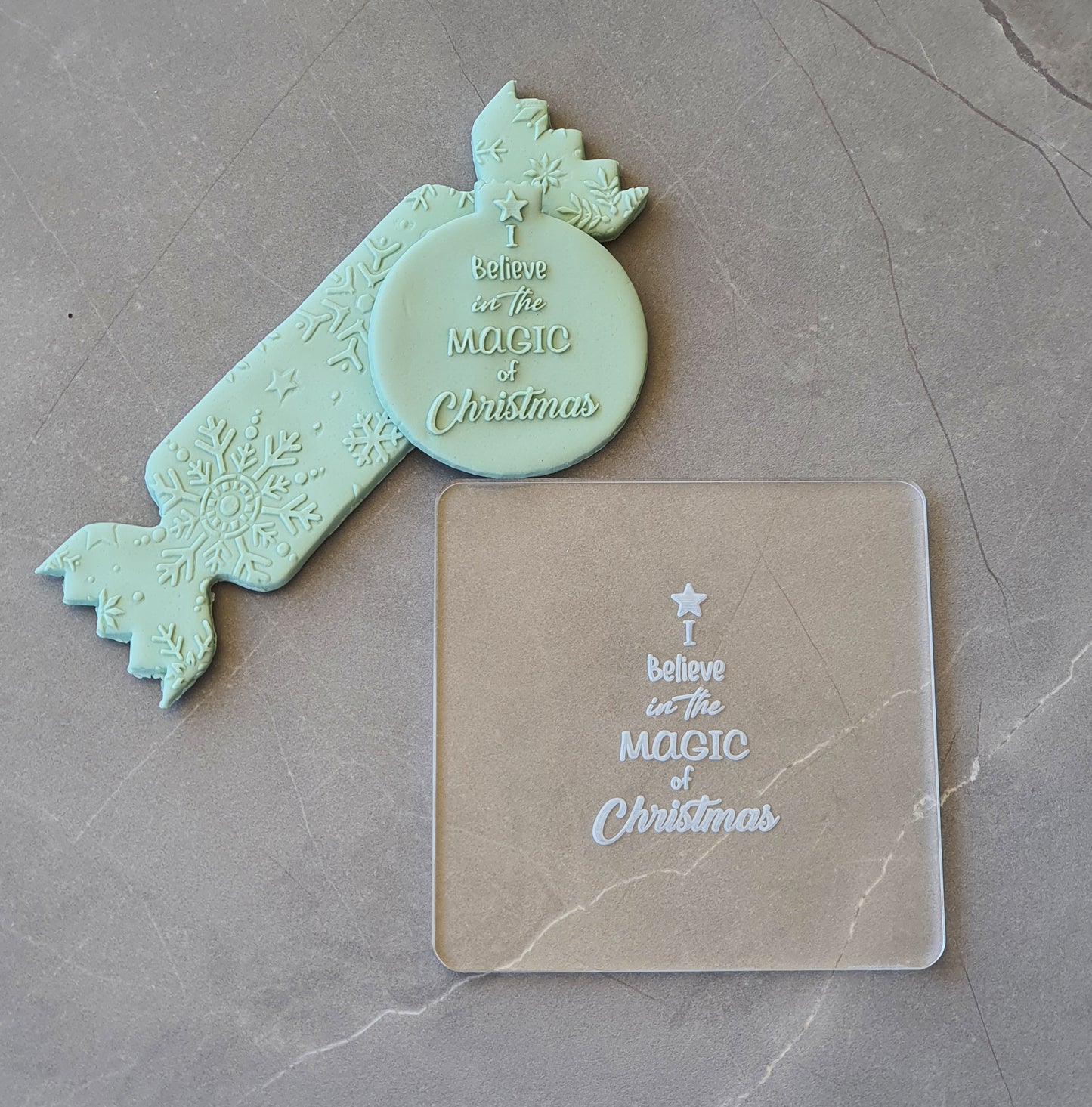 Christmas Fondant Debosser - I Believe in the Magic of Christmas | Cookie Cutter Shop Australia