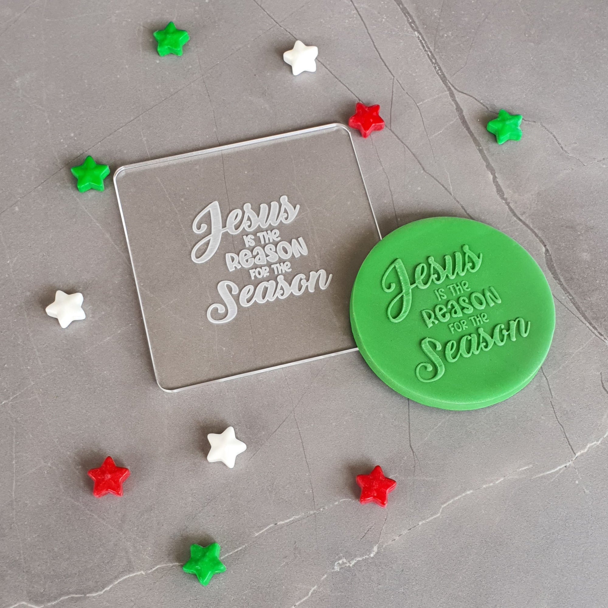 Christmas Fondant Debosser 'Jesus is the Reason for the Season' | Cookie Cutter Shop Australia