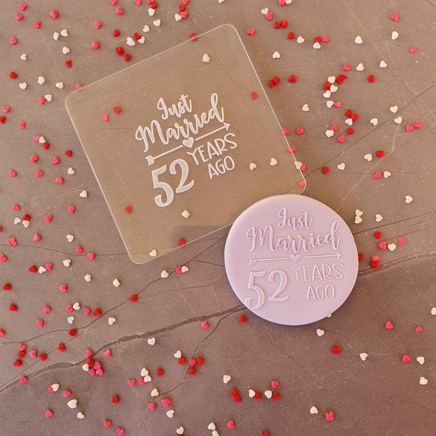 Custom Wedding Anniversary Fondant Debosser