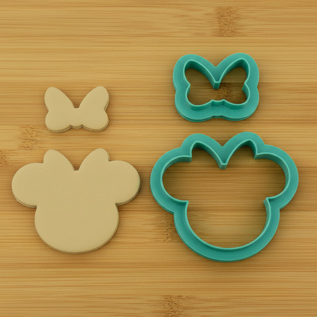 Mouse Face With Bow Cookie Cutter | Cookie Cutter Shop Australia