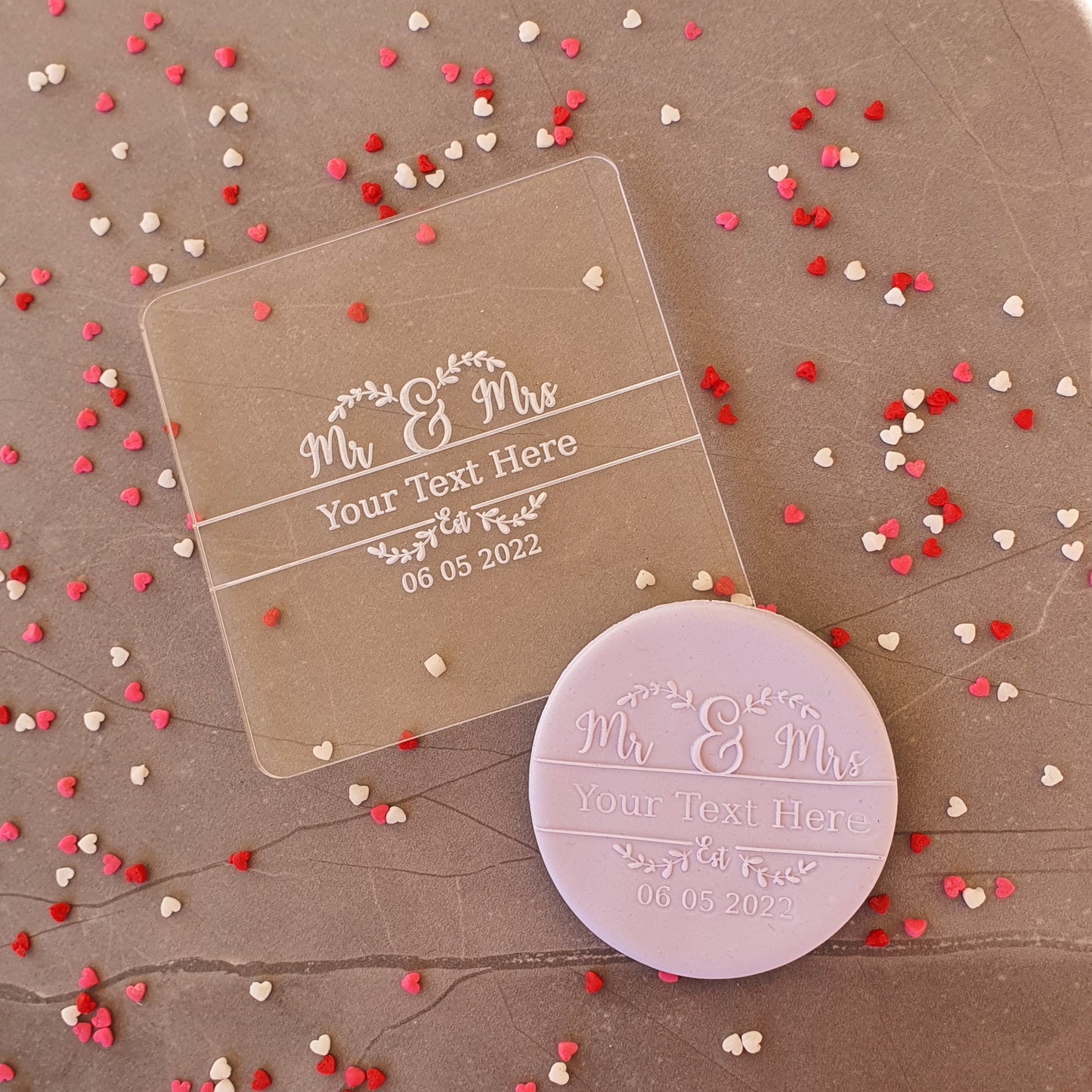 Custom Wedding Debosser Name & Date | Cookie Cutter Shop Australia