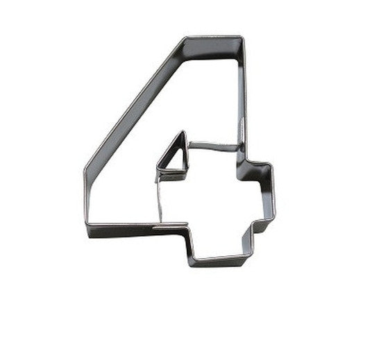 Number 4 6.5 cm Cookie Cutter Stainless Steel-Cookie Cutter Shop Australia