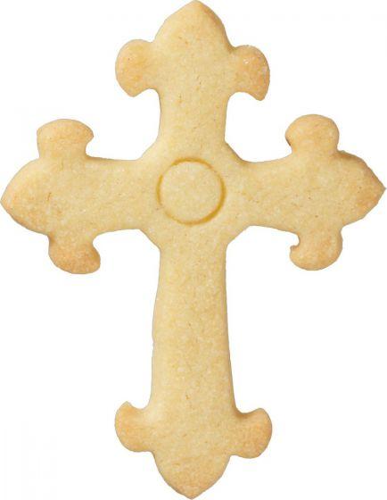 Cross Lily Ornate With Internal Detail 8cm Cookie Cutter-Cookie Cutter Shop Australia