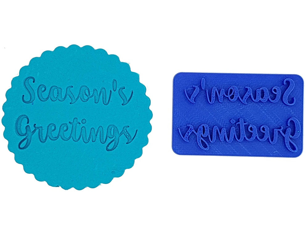 Christmas Cookie Stamp 'Seasons Greetings' 7cm