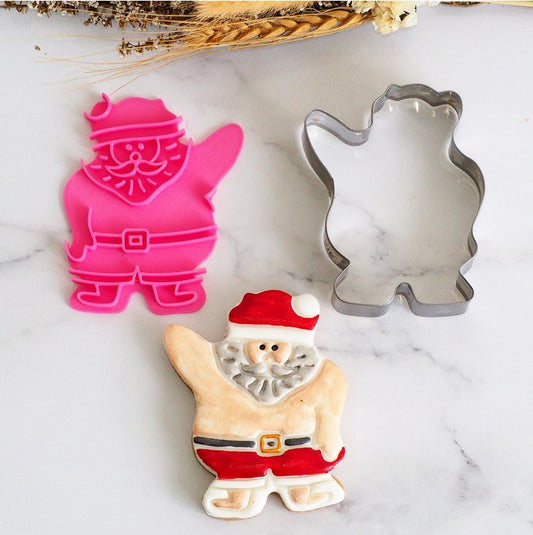 Beach Santa Cookie Cutter & Stamp