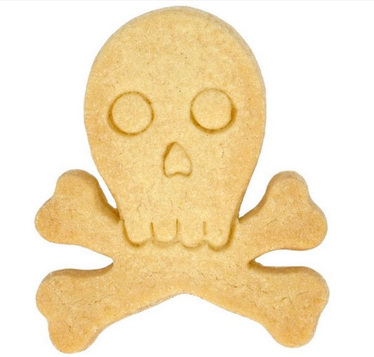 Skull and Crossbones Cookie Cutter with embossed Detail 8cm | Cookie Cutter Shop Australia