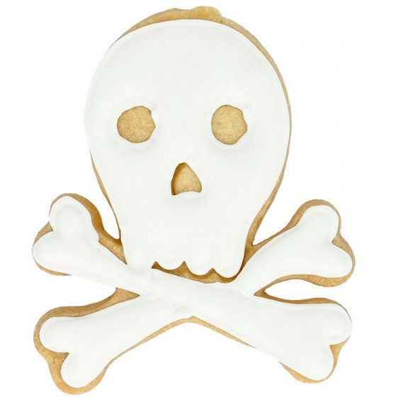 Skull and Crossbones Cookie Cutter with embossed Detail 8cm | Cookie Cutter Shop Australia