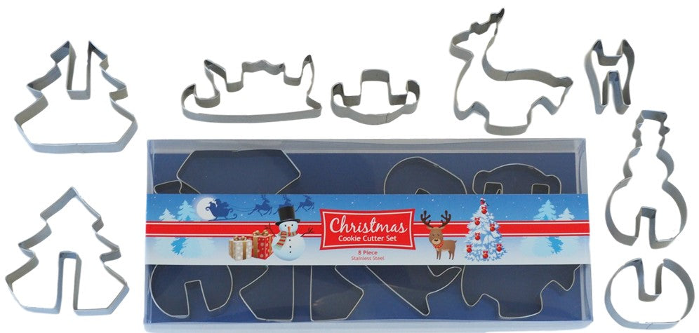 Christmas Stand Up Cookie Cutter Set 8 Pieces | Cookie Cutter Shop Australia