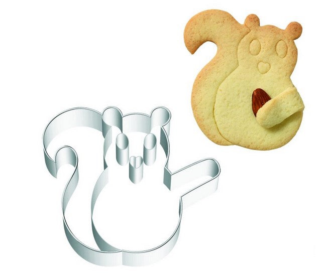 Squirrel Cuddle Cookie Cutter with Embossed Detail
