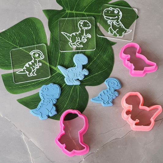 Dinosaur Cookie Cutter & Embosser Set