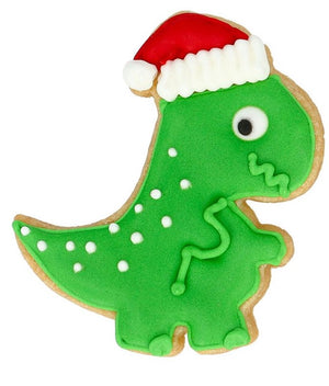 Christmas Dino Cookie Cutter with Embossed Detail | Cookie Cutter Shop Australia