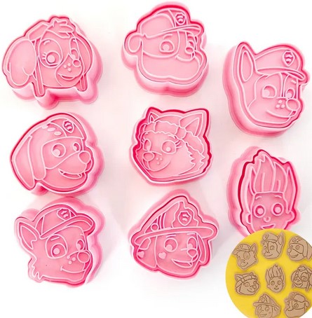 Paw Patrol Cookie Cutter and Stamp Set 8 pieces