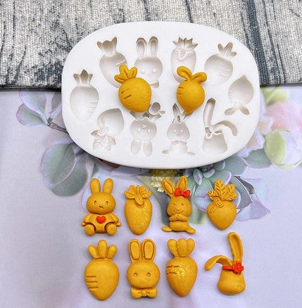 Bunny & Carrot Easter Silicone Mould