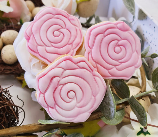 Rose Cookie Cutter with Stamp 6.5cm