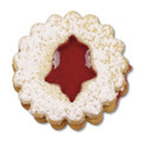 Round Crinkled with Bell in Middle Linzer Cookie Cutter with Ejector 5cm | Cookie Cutter Shop Australia