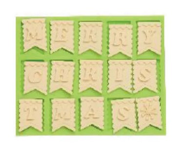 Merry Christmas Bunting Silicone Mould | Cookie Cutter Shop Australia
