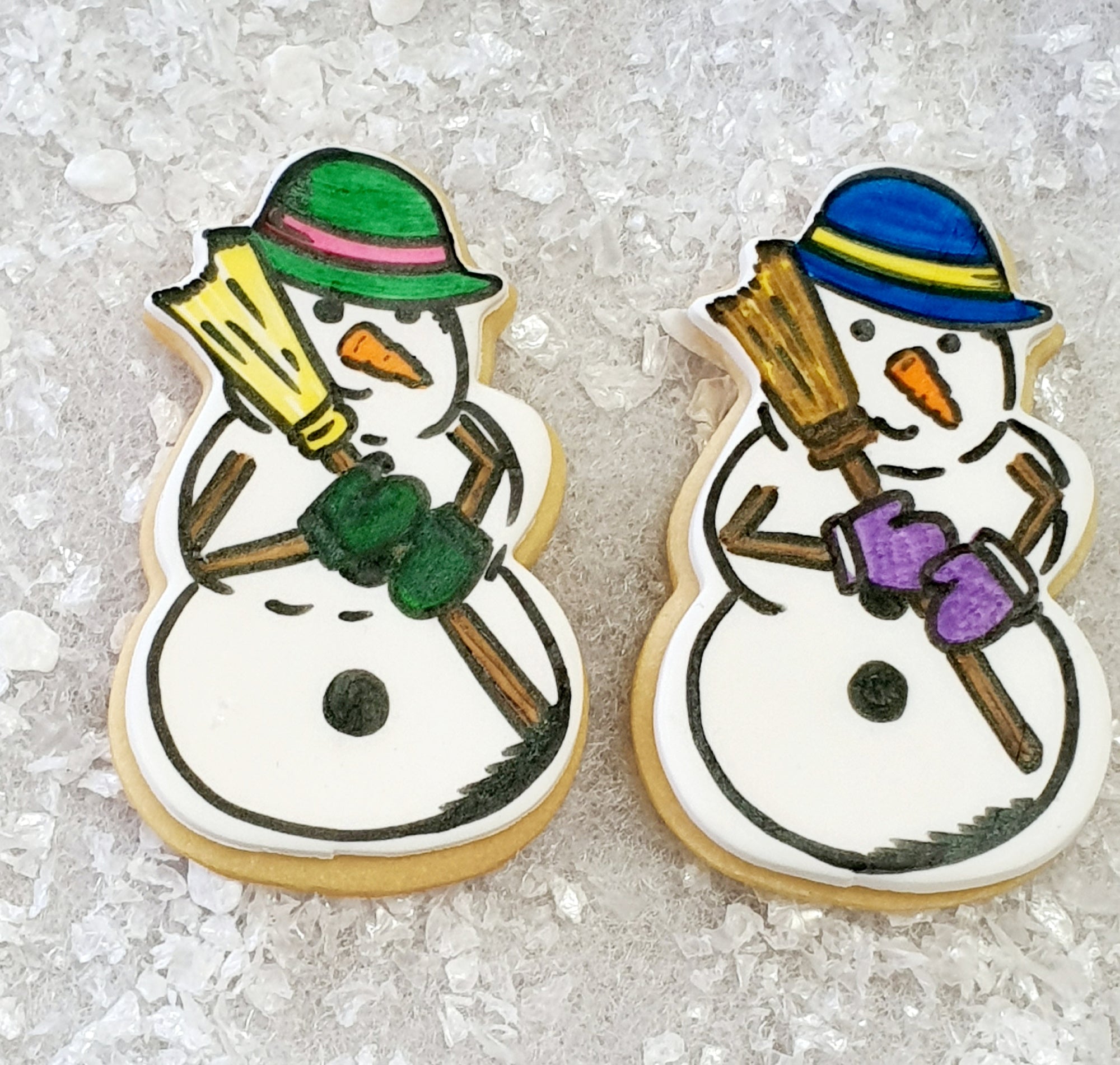 Snowman with Broom Cookie Cutter-Cookie Cutter Shop Australia