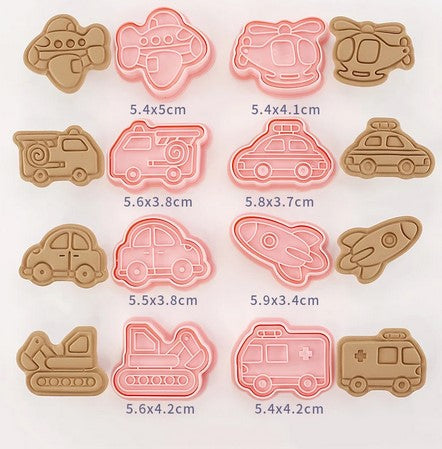 Transport Cookie Cutter & Stamp Set 2