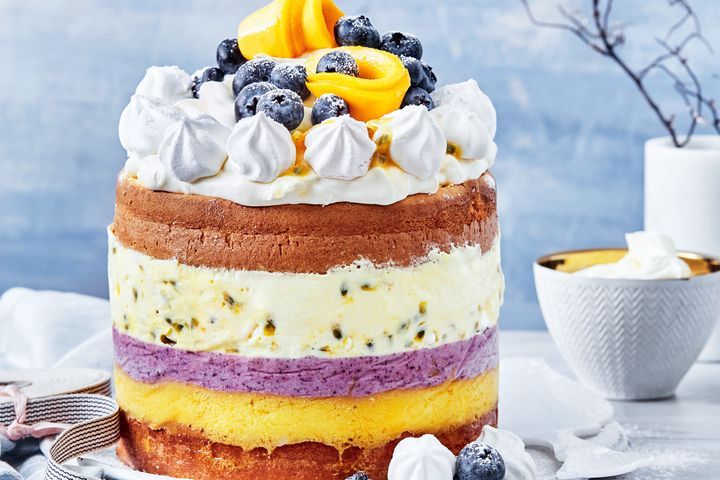 Easy Freezy Mango and Blueberry Trifle