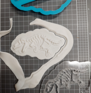 Dinosaur Fossil Fondant Press and Cookie Cutter Set