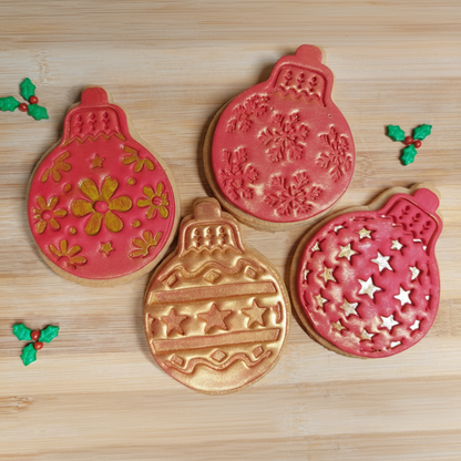 Christmas Bauble Cutter and Stamp Set x4 Stamps