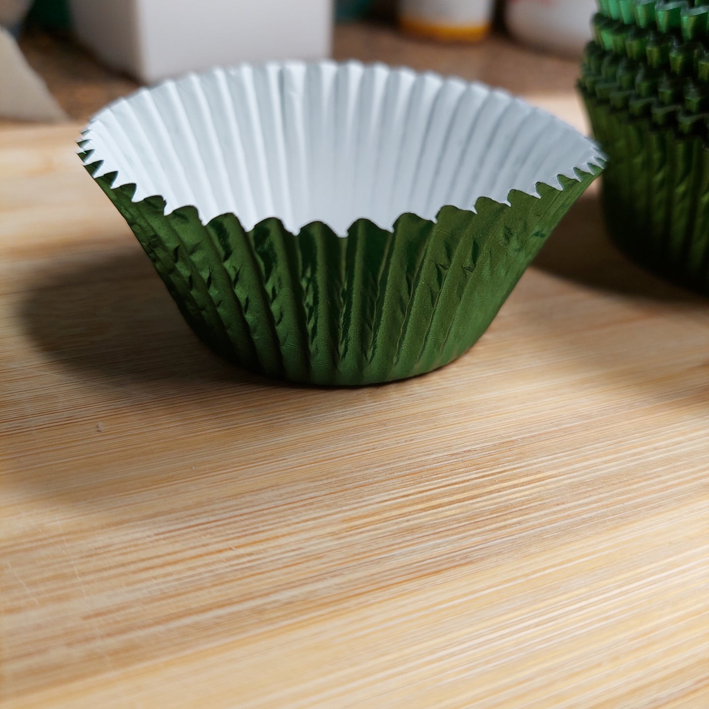 Large Green Foil Cupcake Cups / Baking Cups