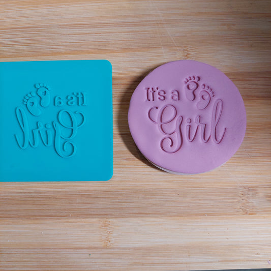 It's a Girl Fondant Stamp