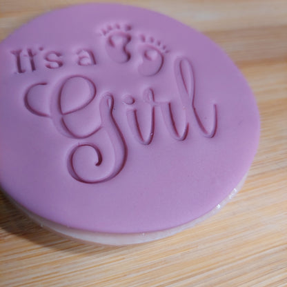 It's a Girl Fondant Stamp