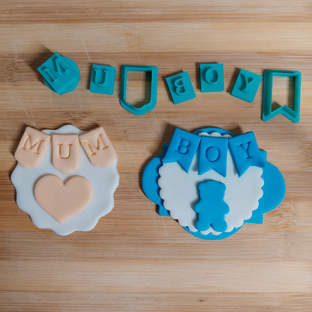 Bunting and Alphabet Fondant Cutter Set