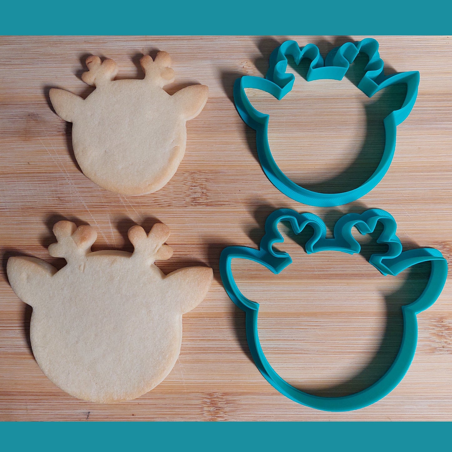 Cute Reindeer Face Cutter with Optional Fondant Cutters