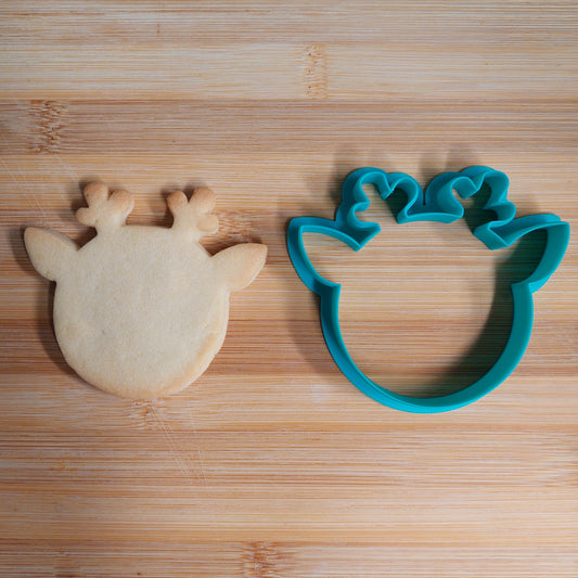 Cute Reindeer Face Cutter with Optional Fondant Cutters