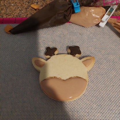 Cute Reindeer Face Cutter with Optional Fondant Cutters